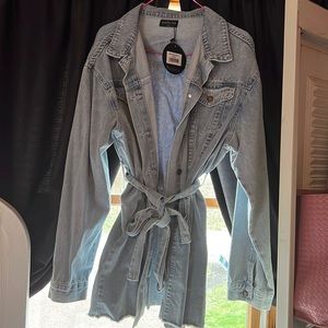 BRAND NEW White Fox boutique denim jacket dress size:M/L